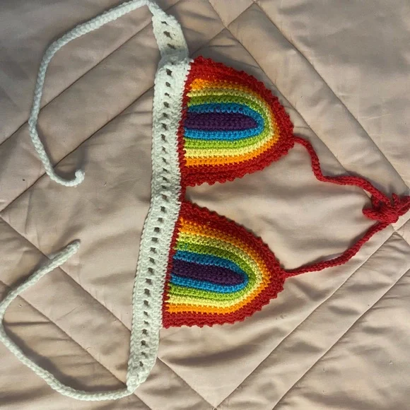 CROCHET PRIDE TOP/BRA - Picture 1 of 3